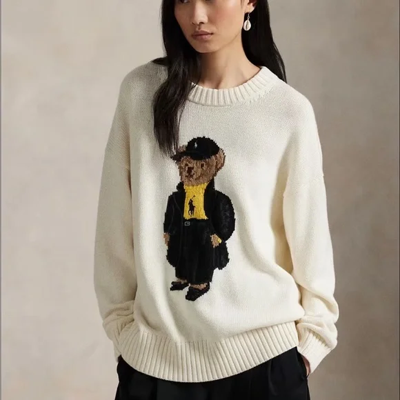 Polo Ralph Lauren Cream Sweater with Bear Motif - Picture 6 of 7
